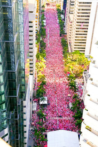 13万人が集まったロブレド副大統領の選挙集会=20日、首都圏パシッグ市(レニー記者室提供)