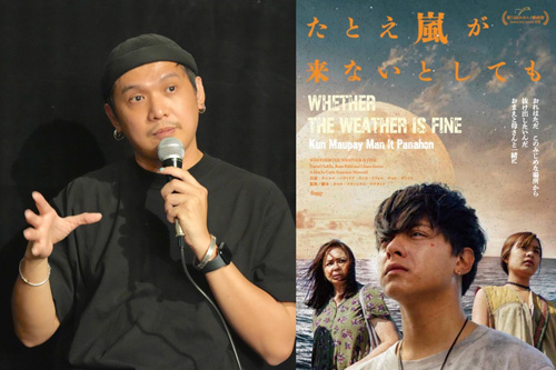 舞台挨拶で話すマナタッド監督=9月16日、東京都渋谷区で冨田すみれ子撮影