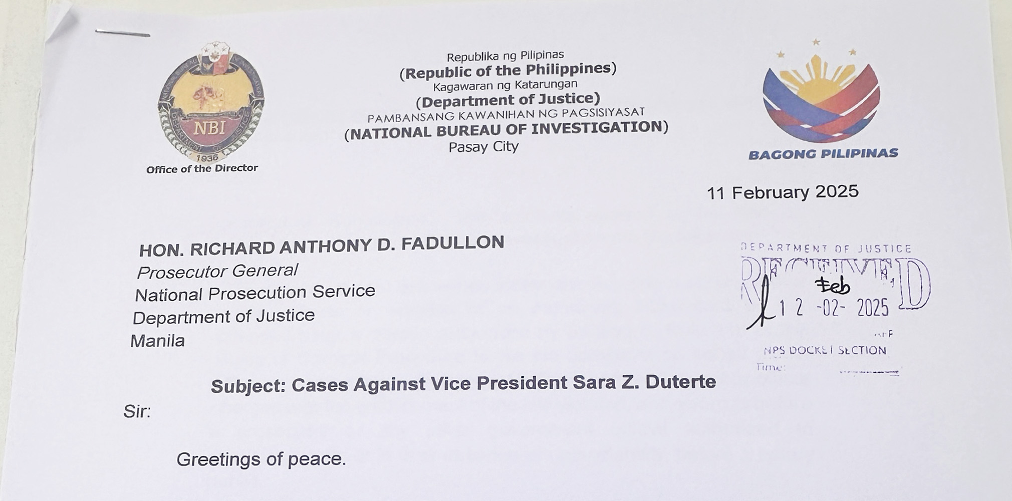 まにら新聞が入手したNBI報告書の一部