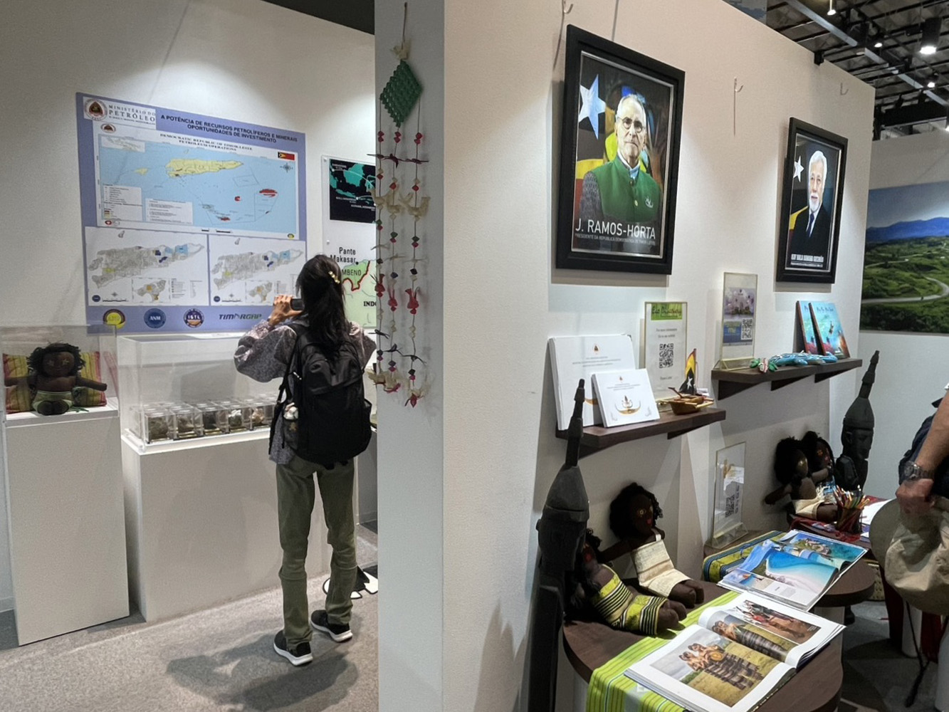 東ティモールパビリオンの主要展示エリア=8日、万博会場内で宇井日菜撮影
